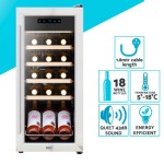 Baridi 18 Bottle Wine Fridge with Digital Touch Screen Controls & LED Light, Stainless Steel - DH29